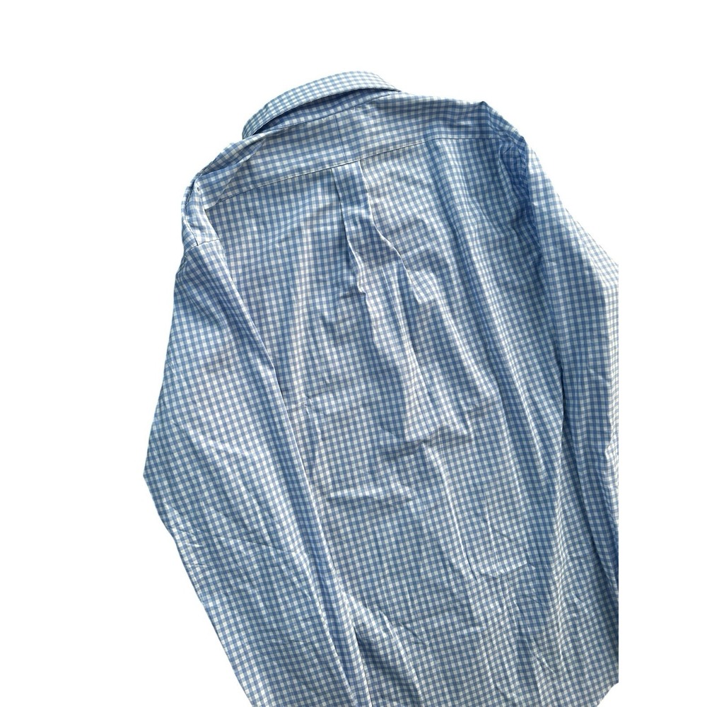 Polo Ralph Lauren Performance Button Up Shirt Gingham Blue Striped Men's Size L - Picture 5 of 8